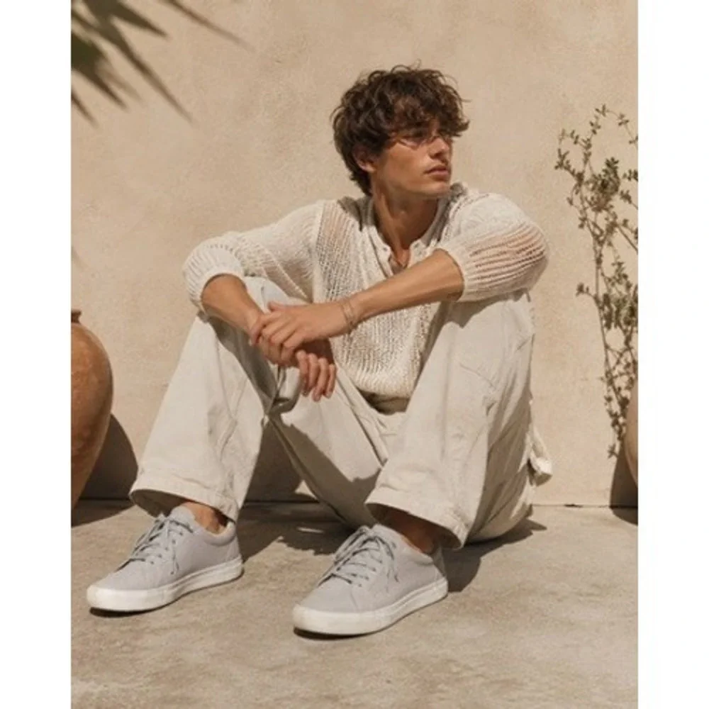 GREATS Brooklyn The Royale Knit Grey Low Top Sneakers Mens Made in Italy‎